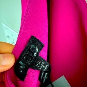 One shoulder NBD dress in hot pink in XS